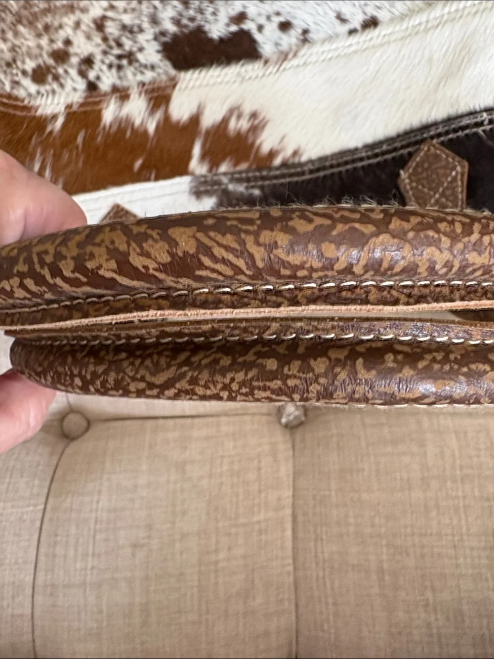 Myra Bag Leather and Hair Calf Messenger / Laptop Bag